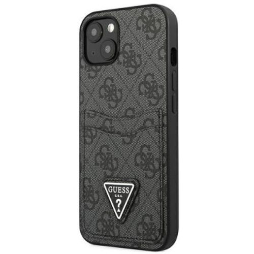 GUESS Futrola za iPhone 13 Pro Black Triangle Logo Cardslot slika 1