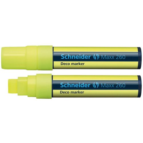 Flomaster Schneider, Deco Marker Maxx 260, tekuća kreda,  2-15 mm, žuti slika 1