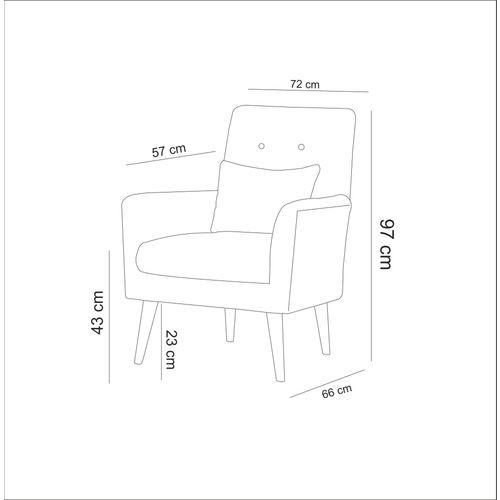 Atelier Del Sofa Zeni Berjer-Cream Cream Wing Chair slika 3