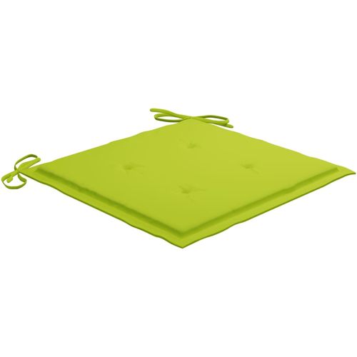 Stolica za ljuljanje s jarko zelenim jastukom masivna tikovina slika 7