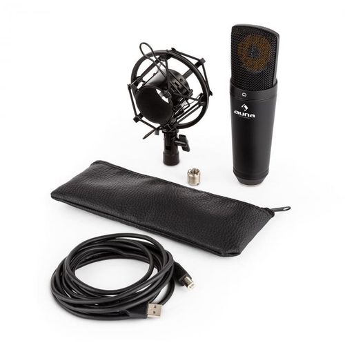 Auna Pro MIC-920B, USB kondenzatorski mikrofon, studijski, velika membrana, crna boja slika 6