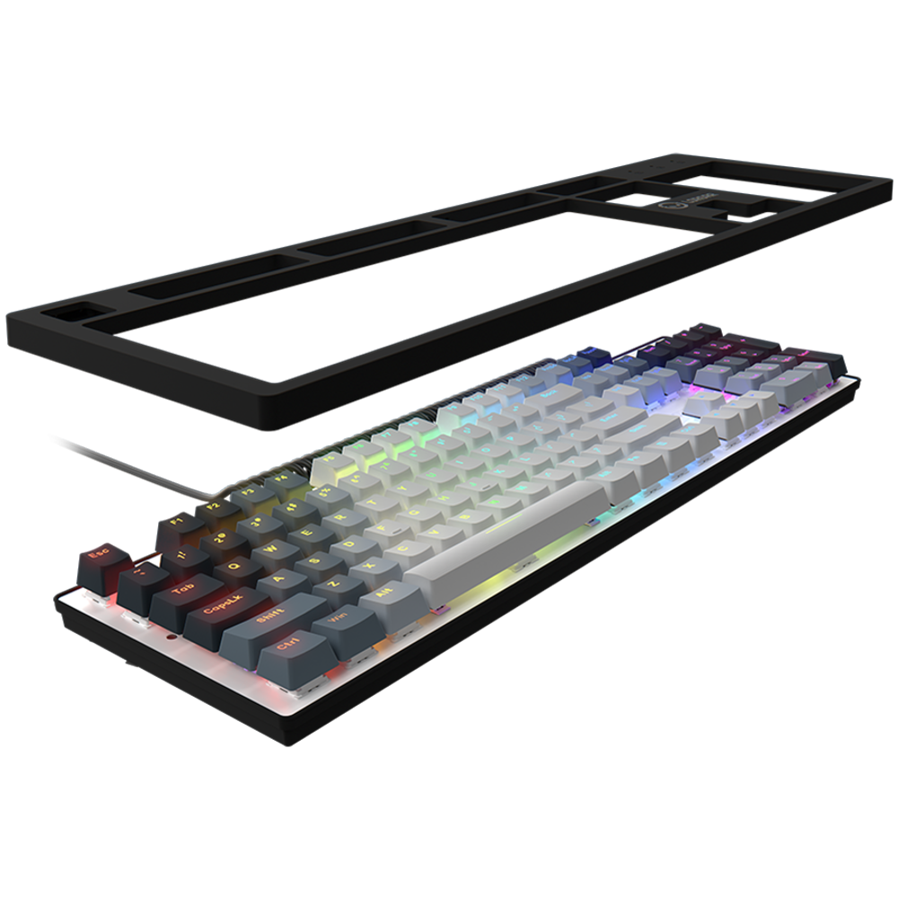 LORGAR Azar 514, Mehanička igračka tastatura, RGB pozadinsko osvjetljenje, 1680000 varijacija boja, 18 režima, broj tastera: 104, 50M klikova, linearni Dream prekidači, kabl do 3.4m, ABS plastika + metal, magnetski poklopac, 450*136*39mm, 1.17kg, bijela, EN raspored slika 6