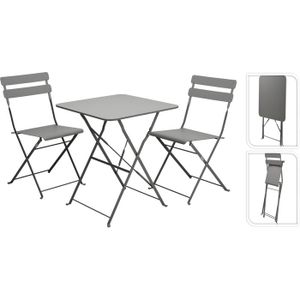 Koopman vrtni set stol i 2 stolice svijetlo sivi