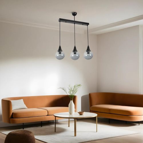 Afra 3 Lü Sıralı Siyah Füme Camlı Sarkıt Black
Fume Chandelier slika 1