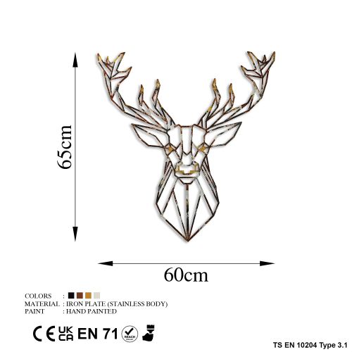 Wallity Metalna zidna dekoracija, Deer - 3 slika 7