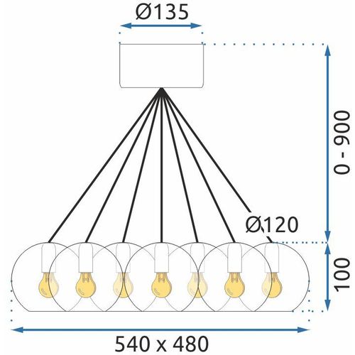 TOOLIGHT Stropna viseća svjetiljka staklene kuglice APP561-13CP slika 11