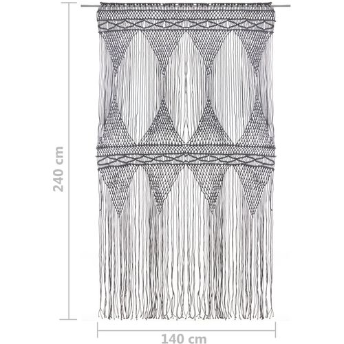 Zavjesa s makrameom antracit 140 x 240 cm pamučna slika 17