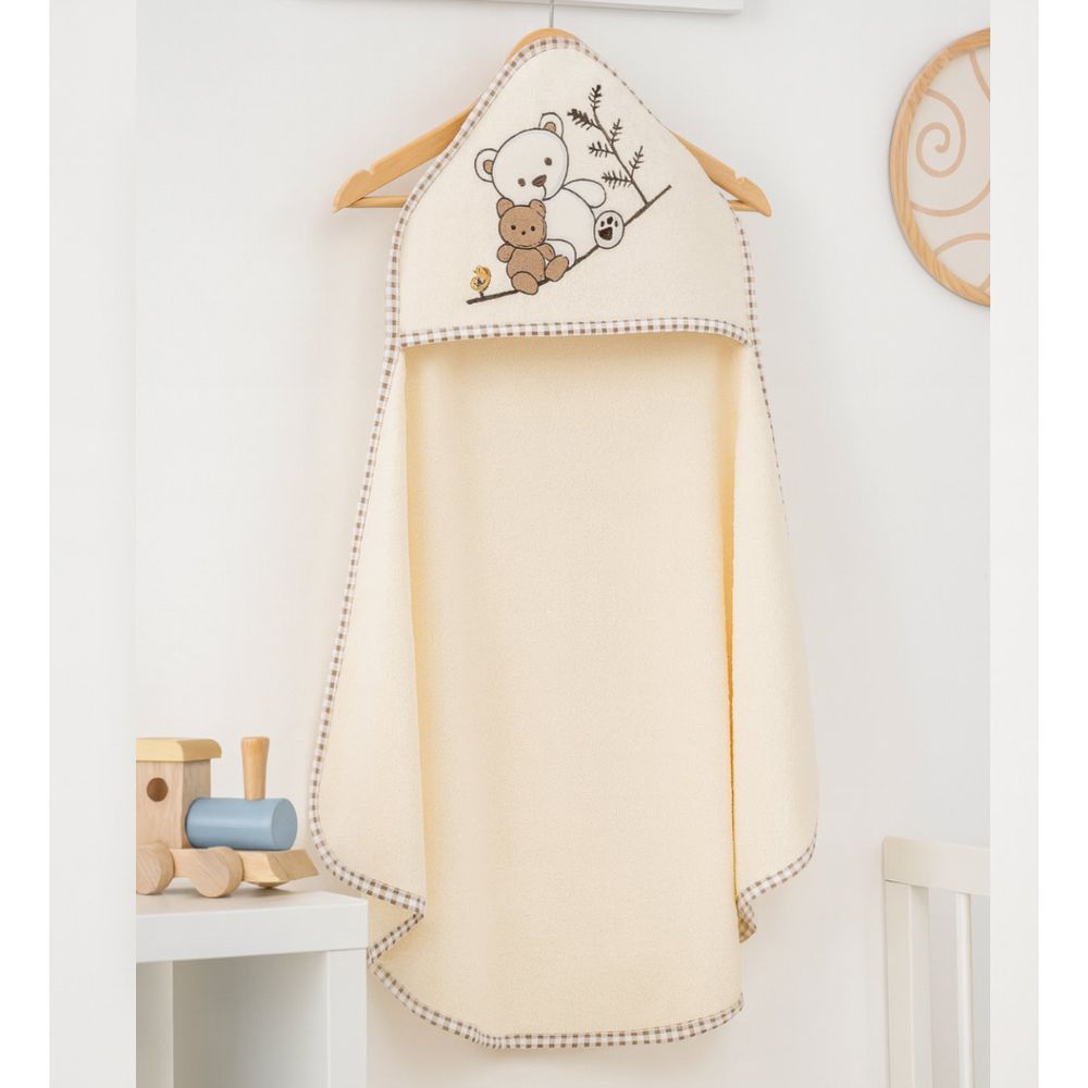 Ready Dječji ručnik s kapuljačom dimenzija 100x100 cm - Bež slika 2