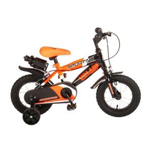 Volare Sportivo dječji bicikl 12" s dvije ručne kočnice crno-narančasti