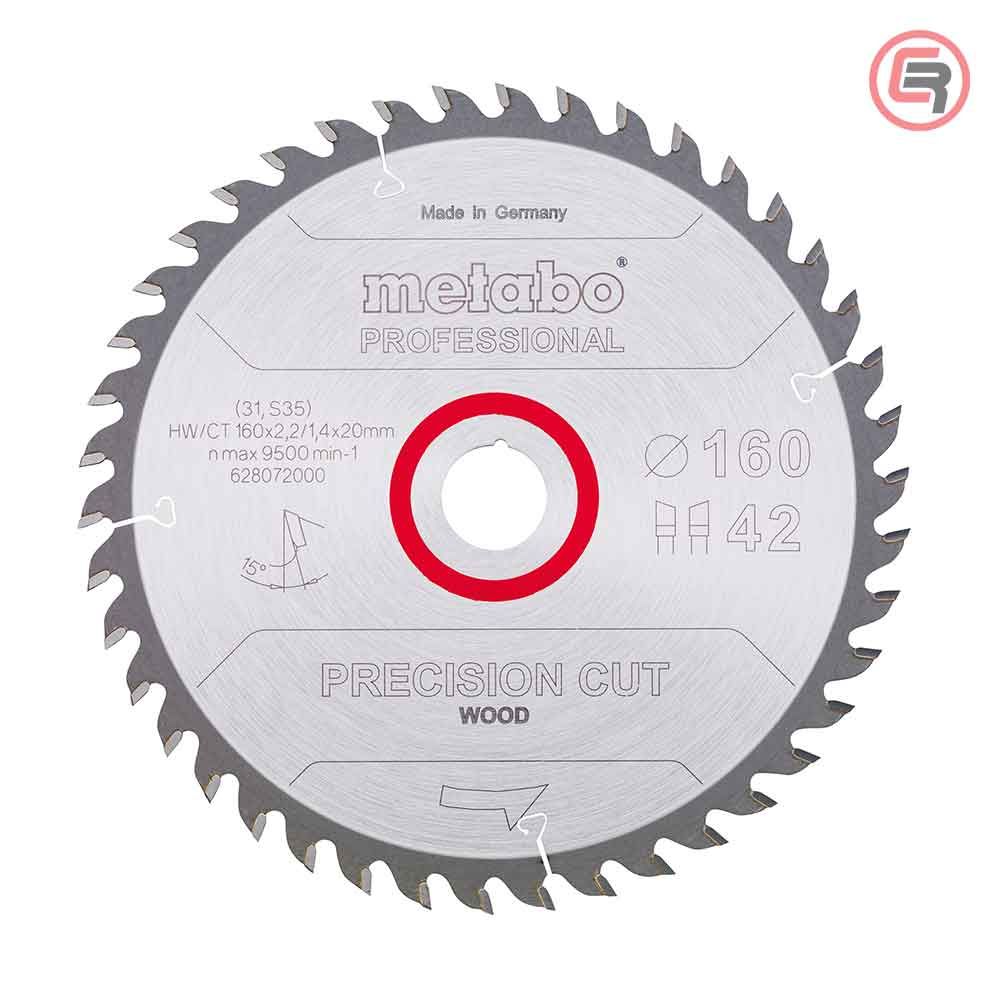Metabo List Kružne Pile 160 x 2,2 / 1,4 x 20 / Z = 42 Precision Cut Wood Professional – 628072000 slika 1