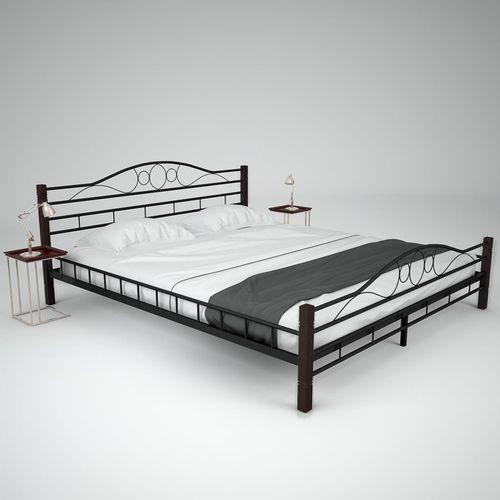 275849 Bed with Mattress Black Metal 180x200 cm(246743+241405) slika 1