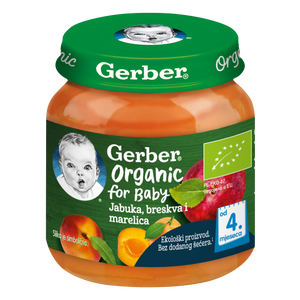 Gerber Organic for Baby Kašica jabuka, breskva i marelica 125g