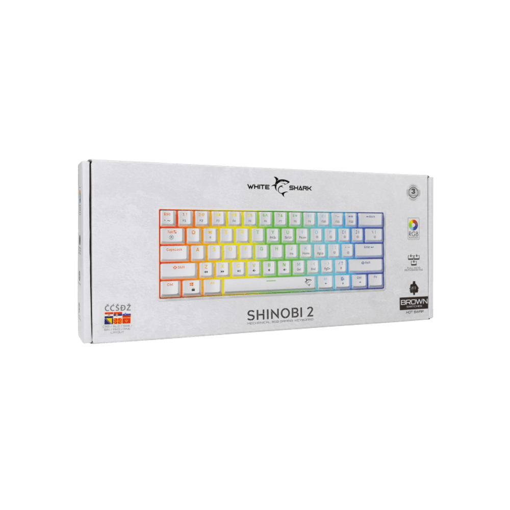 WHITE SHARK Tastatura GK-004232 SHINOBI-2 / HR, smeđi prekidači slika 5