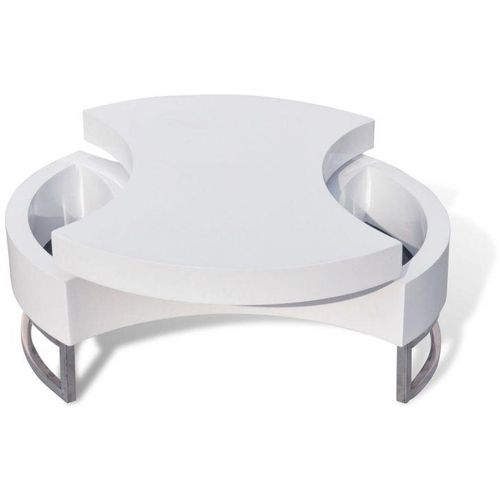  Stolić za kavu podesivog oblika visoki sjaj bijeli  slika 2