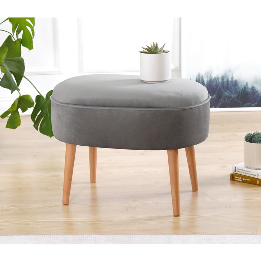 Moile - Grey Grey Pouffe, Elegantni Tabaure slika 2