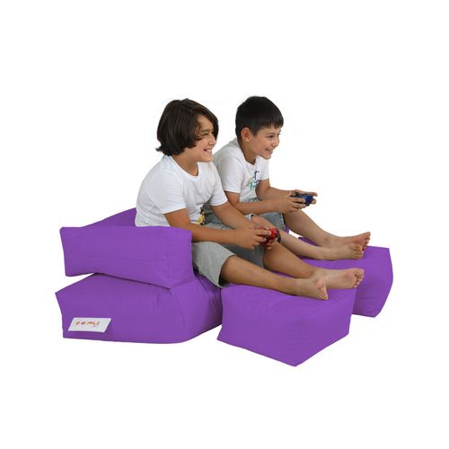 Atelier Del Sofa Vreća za sjedenje, Kids Double Seat Pouf - Purple slika 4