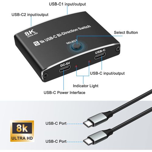 KT-CSW321 USB C Svičer sa 3 Thunderbolt 4 ula slika 2