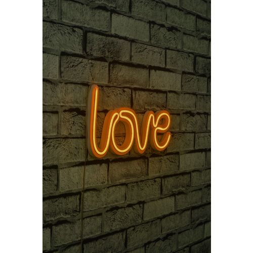 Wallity Ukrasna plastična LED rasvjeta, Love - Yellow slika 1