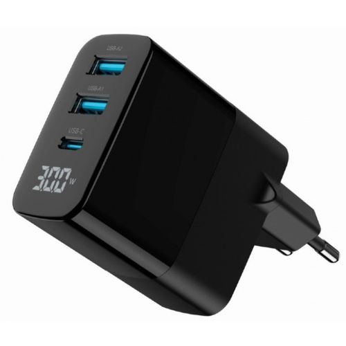 TA-UC-PDQC30LCD-BK-02 Gembird GaN USB brzi punjac, 30W 3-port (2xUSB-A+ USB-C), LCD, black slika 8