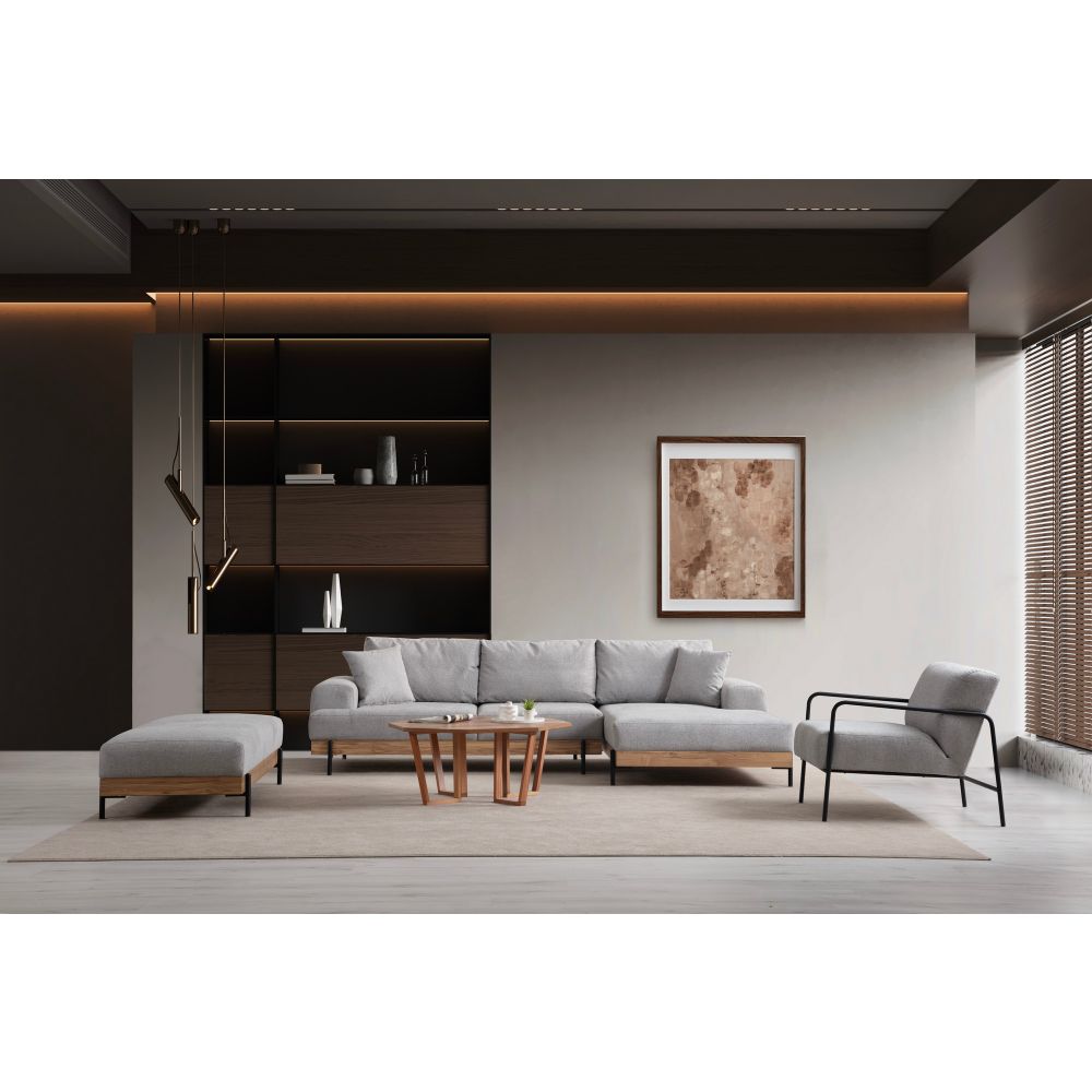 Eti Oak Desni - Sivi Ugaoni Sofa slika 6