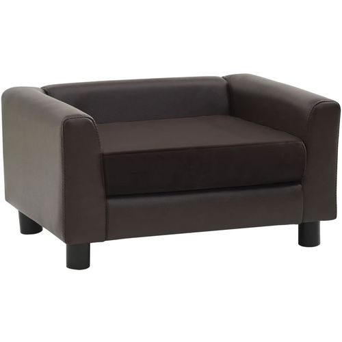 Sofa za pse smeđa 60 x 43 x 30 cm od pliša i umjetne kože slika 42