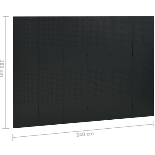 Sobne pregrade sa 6 panela 2 kom crne 240 x 180 cm čelične slika 7