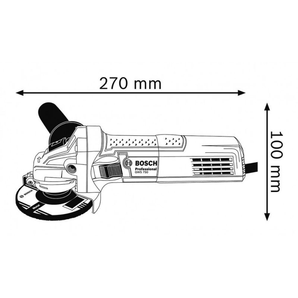BOSCH Ugaona brusilica GSW 750-115 Professional slika 2