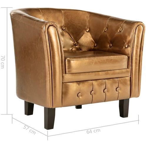 Fotelja od umjetne kože zlatna slika 27