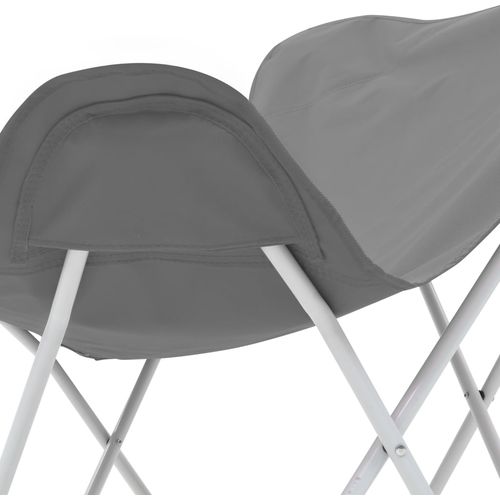 Stolice za kampiranje u obliku leptira 2 kom sklopive sive slika 25