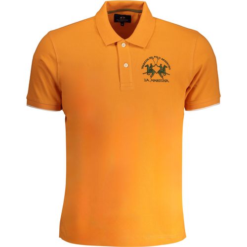 LA MARTINA MEN'S ORANGE SHORT SLEEVED POLO SHIRT slika 1