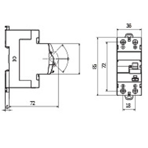 Gewiss 90RCD, FID sklopka 2P 40A 0,03A, tip AC slika 2