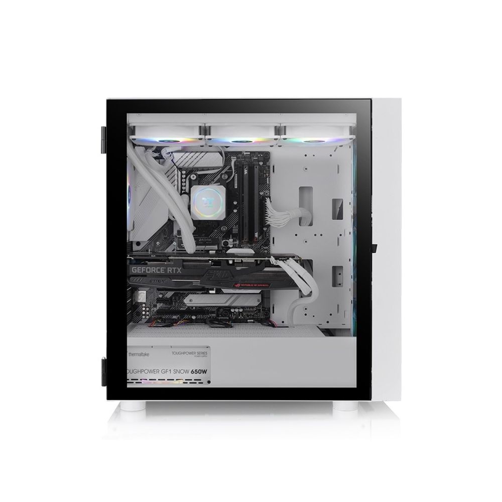 Thermaltake H570 TG ARGB Snow Mid tower, tempered glass, 3x 120mm ARGB Lite fan slika 3