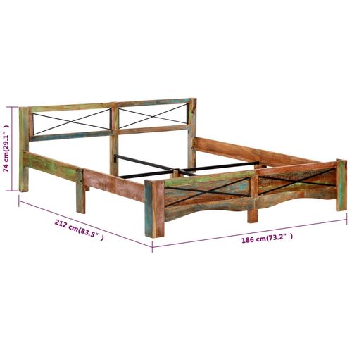 Okvir za krevet od masivnog obnovljenog drva 180 x 200 cm slika 34