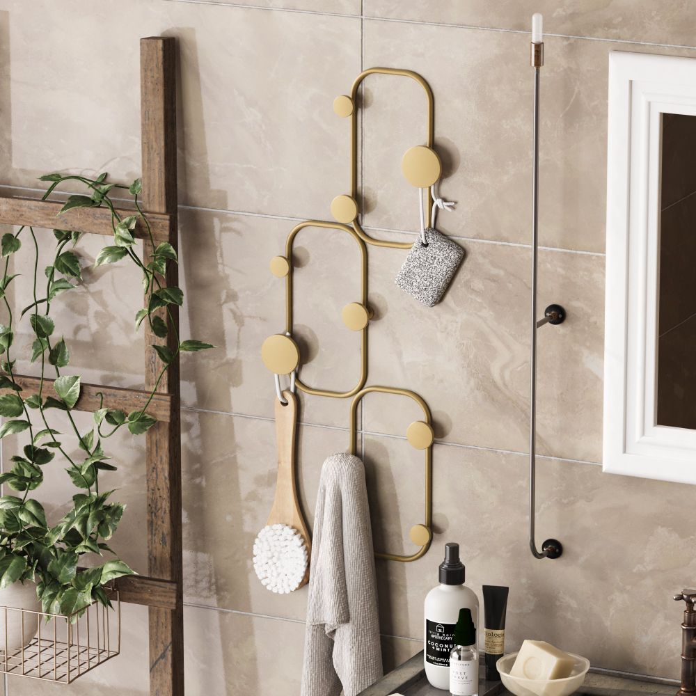 Metal wall hook Lizzard-A, colour: gold slika 1