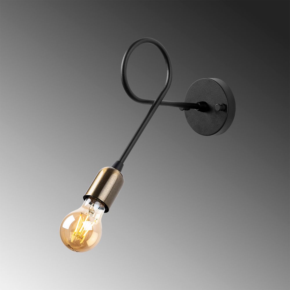 Viraj - 10865 Crna Antikna Zidna Lampa slika 5