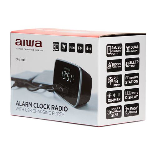 Radio budilica AIWA, 2x USB Charge, CRU-19BK slika 5