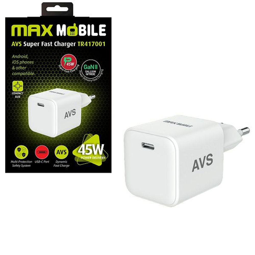 MAXMOBILE KUĆNI PUNJAČ PD SUPER FAST CHARGE,Type C AVS TR417,Gan45W slika 1