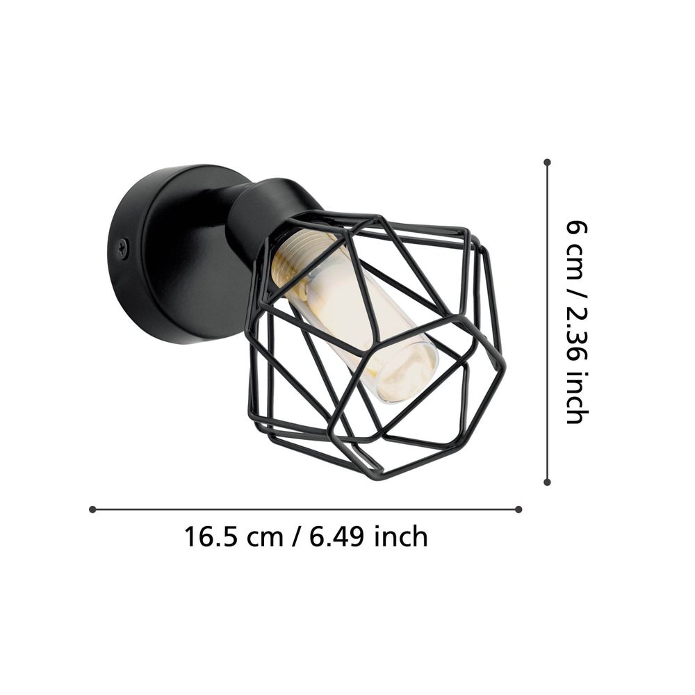 Eglo Zapata 1 reflektor/1, led, g9, 1x3w, 360lm, crna/čelik/amber staklo  slika 3
