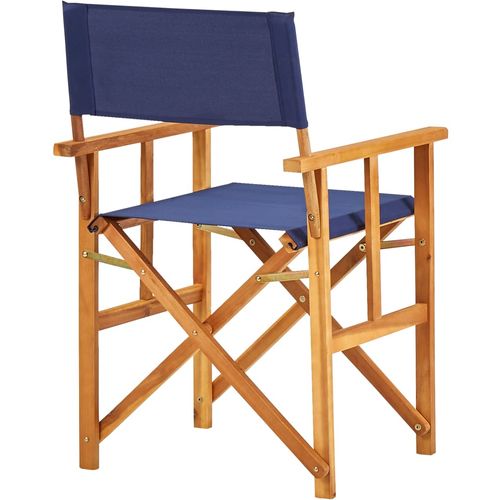 Redateljske stolice 2 kom od masivnog bagremovog drva plave slika 30