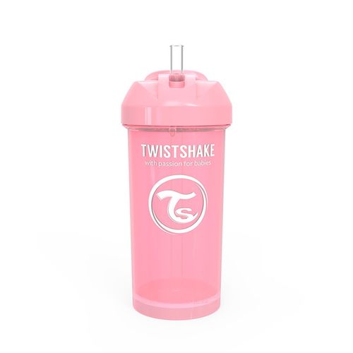 Twistshake bočica sa slamkom 360ml 6+m Pastel Pink slika 1