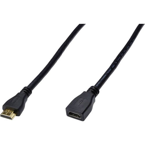 Digitus HDMI produžetak HDMI A utikač, HDMI A utičnica 5.00 m crna AK-330201-050-S high speed HDMI sa eternetom, podržava HDMI, okrugli, pozlaćeni kontakti, dvostruko zaštićen HDMI kabel slika 1