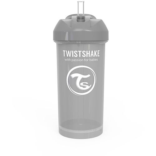 Twistshake bočica sa slamkom 360ml 6+m Pastel Pastel Grey slika 1