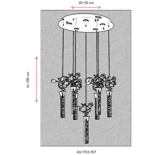 AV-1753-7KT Chrome Chandelier slika 4