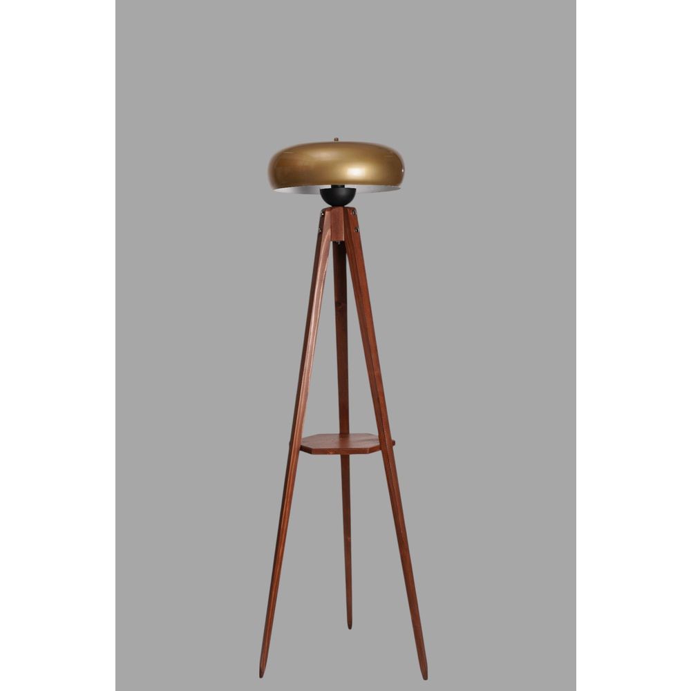Opviq Podna lampa 275, zlatna, orah slika 3