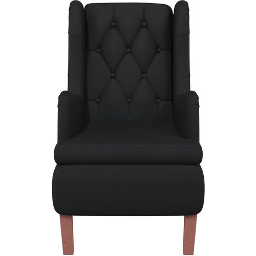 Fotelja s nogama od masivnog drva kaučukovca baršunasta crna slika 11