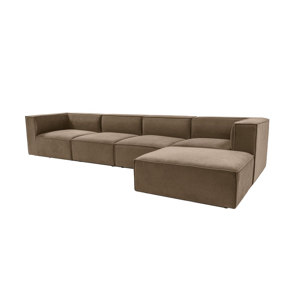Sora (L1-O1-O1-1R-POUFFE) - Ugao Sofa u Boji Braon slika 8