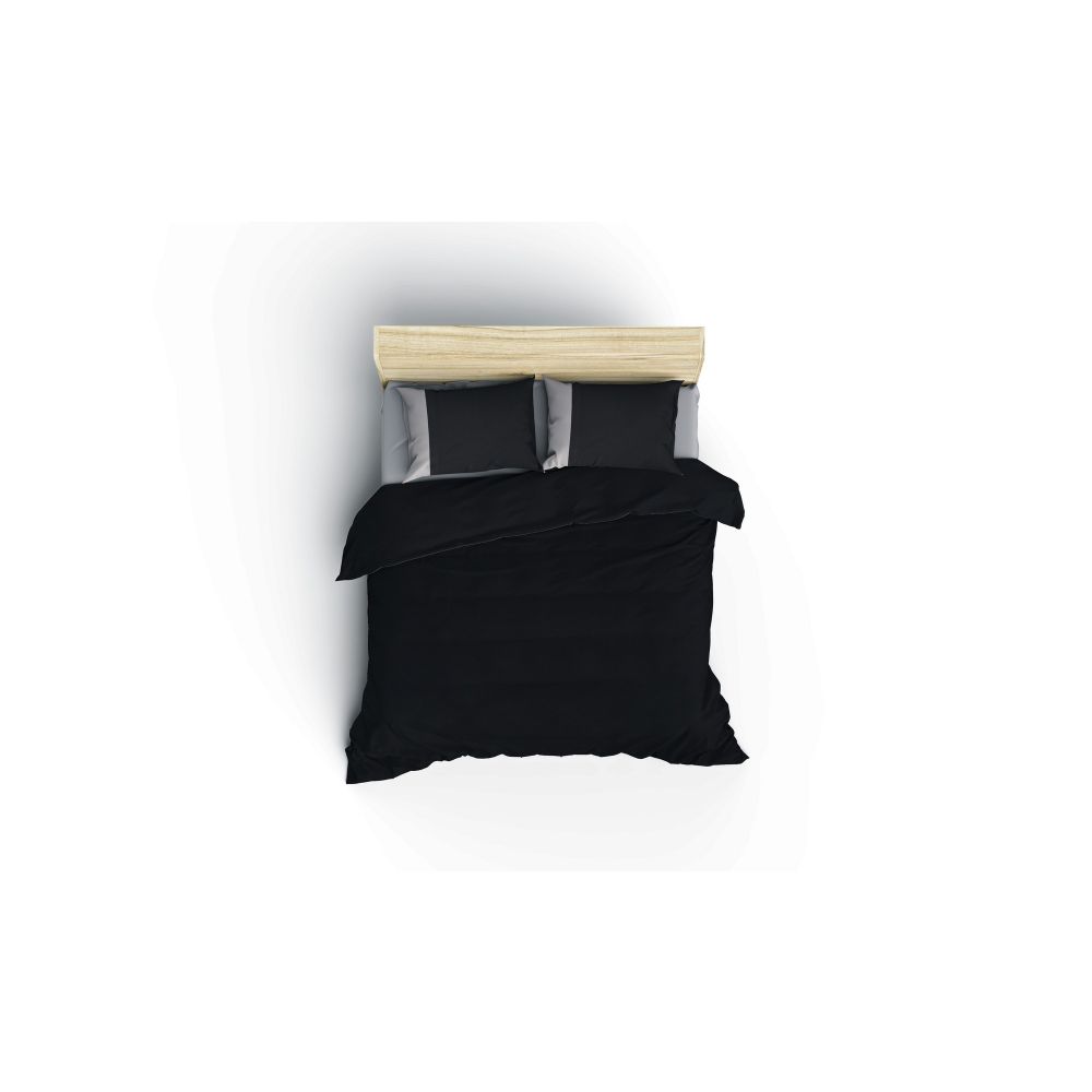Plain - Black, Grey Black
Grey Ranforce King Quilt Cover Set (FR) slika 2