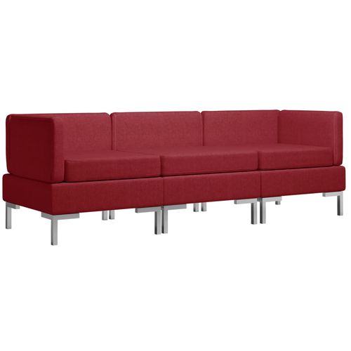 3-dijelni set sofa od tkanine crvena boja vina slika 29