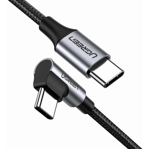 Ugreen kutni kabel USB tipa C - USB tip C Power Delivery 60 W 20 V 3 A 2 m crno-sivi kabel slika 1