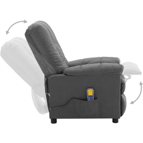 Električni masažni naslonjač od tkanine svjetlosivi slika 3